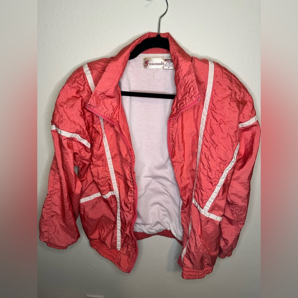 G Casuals - Pink Windbreaker Jacket - Vintage - Size Medium